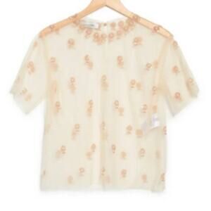 Valentino Ricamato Embellished Blouse champaign colored size 6